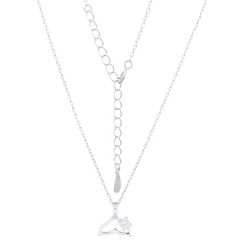 A Single Cubic White On Whale 925 Silver Chain Necklace by BeYindi
