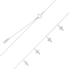 Nine Cross Hangings On Sterling 925 Chain Necklace by BeYindi 