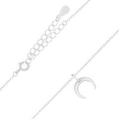 Little Crescent Moon 925 Silver Chain Necklace by BeYindi 