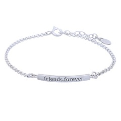 Silver Engraved Message Bracelet "Friends Forever" by BeYindi