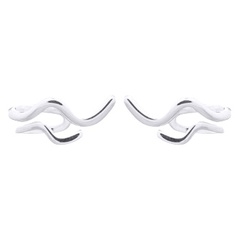Waves Side Ear Stud 925 Silver Earrings by BeYindi