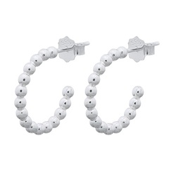 Silver Beaded Curve 925 Silver Stud Earrings by BeYindi