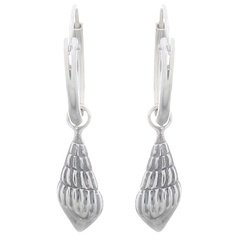 925 Sterling Silver Tulip Shell Hoop Earrings by BeYindi