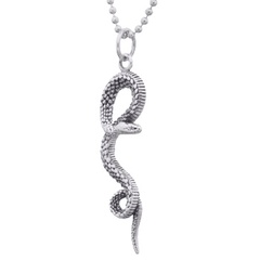 Rough Scaled Snake Pendant 925 Sterling Silver by BeYindi 