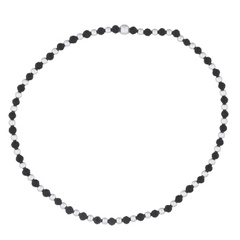 Stretchable Black Agate With 925 Silver Round Beads Bracelet by BeYindi