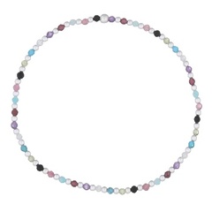 Stretchable Mix Stones With 925 Silver Round Beads Bracelet by BeYindi