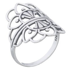 Mandala lotus Boho Style 925 Silver Ring by BeYindi