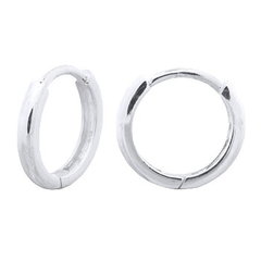 Flat Round 925 Sterling Silver Medium Small Circle Hoop Earrings by BeYindi