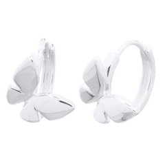 925 Silver Butterfly Hoop Silver Plated Huggie Earrings by BeYindi