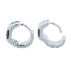 CZ Back Square Huggie Hoop 925 Earrings In Silver Plated by BeYindi 2