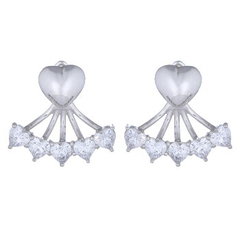 Heart Cubic Zirconia Double Sided Earrings by BeYindi