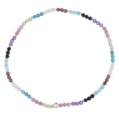 Multi-colored Dainty Stones With Silver Stretchable Bracelet by BeYindi