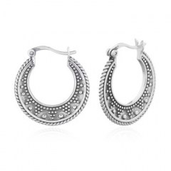 Boho Chic Classy Hoop Earrings 925 Silver by BeYindi 