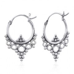 Ethnic Style Boho Earrings Hoop 925 Silver by BeYindi 