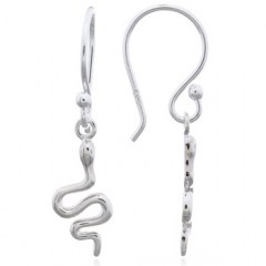 Small Curly Snake 925 Silver Dangle Earrings by BeYindi 