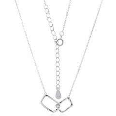 Interlocking Square Pendant Sterling Silver Necklace by BeYindi