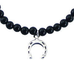 Bracelet with gemstones of your choice with silver horseshoe charm by BeYindi 2