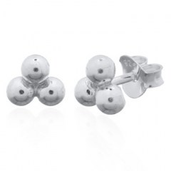 Three Dots Triangle Arrangement 925 Silver Stud Earrings by BeYindi