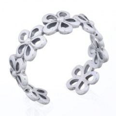 Adjustable Open Daisy Flowers Sterling Silver Toe Ring by BeYindi