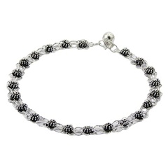 Graceful twisted wire flowers antiqued silver chain anklet by BeYindi 