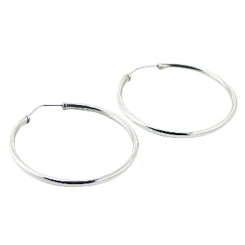 Endless wire hoop polished sterling silver 54mm earrings by BeYindi 