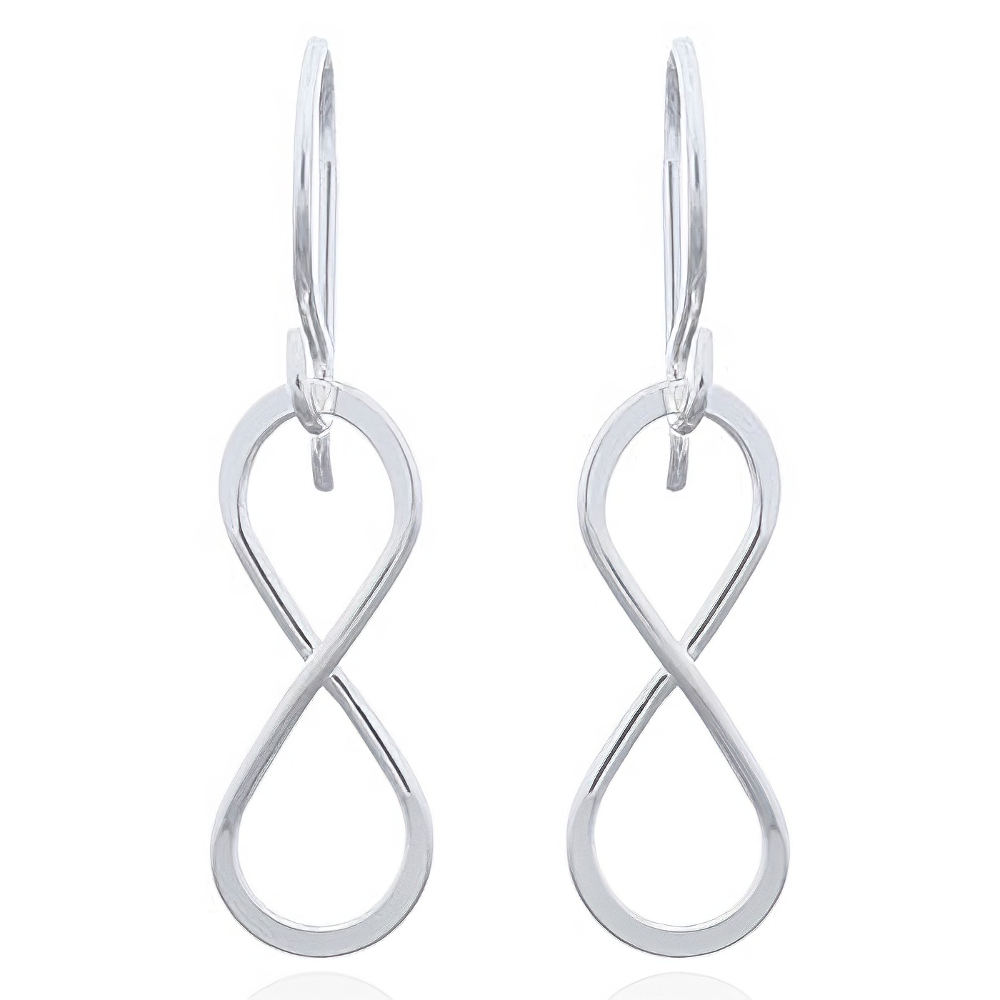 Sterling Silver Pear Shape Plain Hollow French Hook Dangle Earrings LWES215