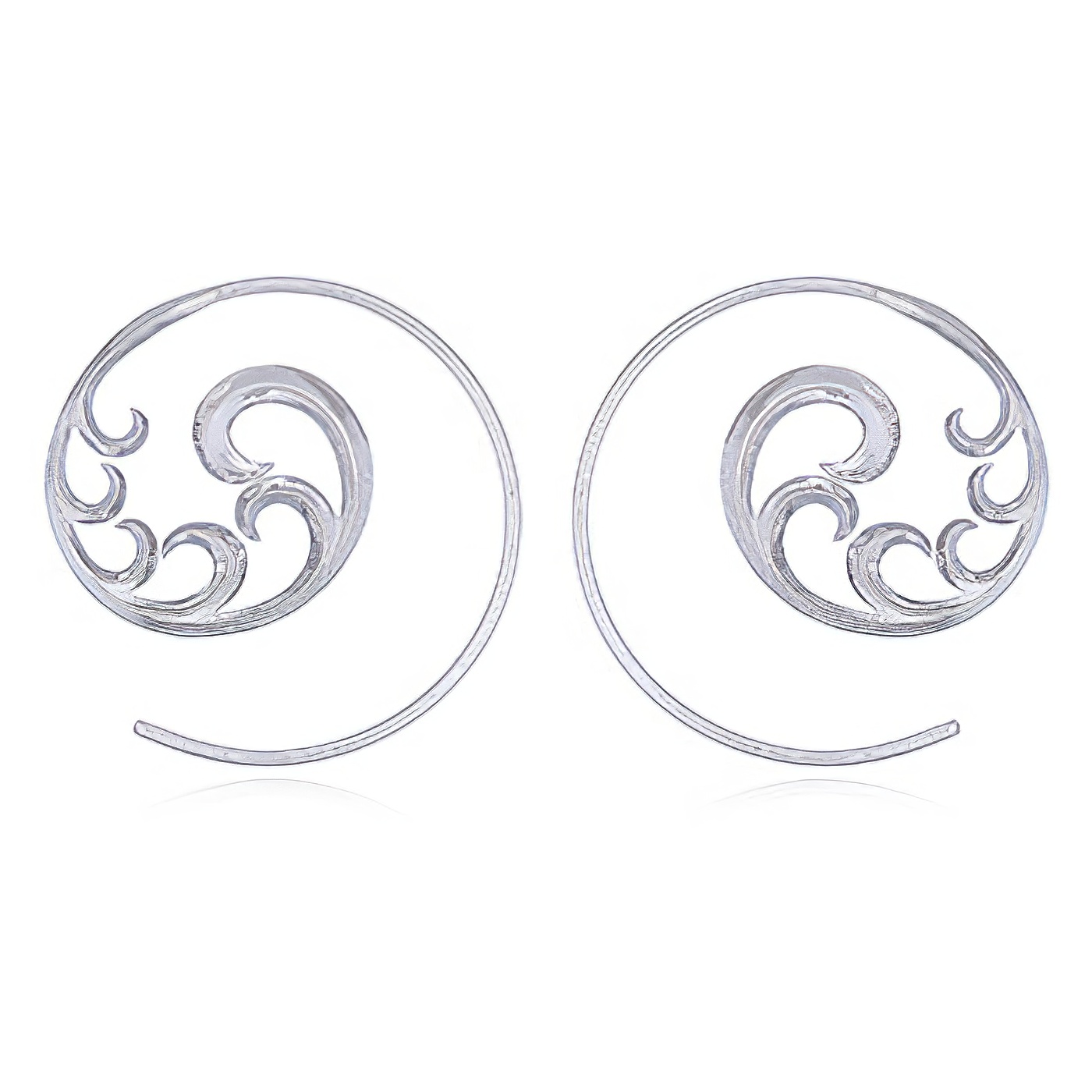 925 Silver Spiral Earrings Inner Waves by BeYindi 
