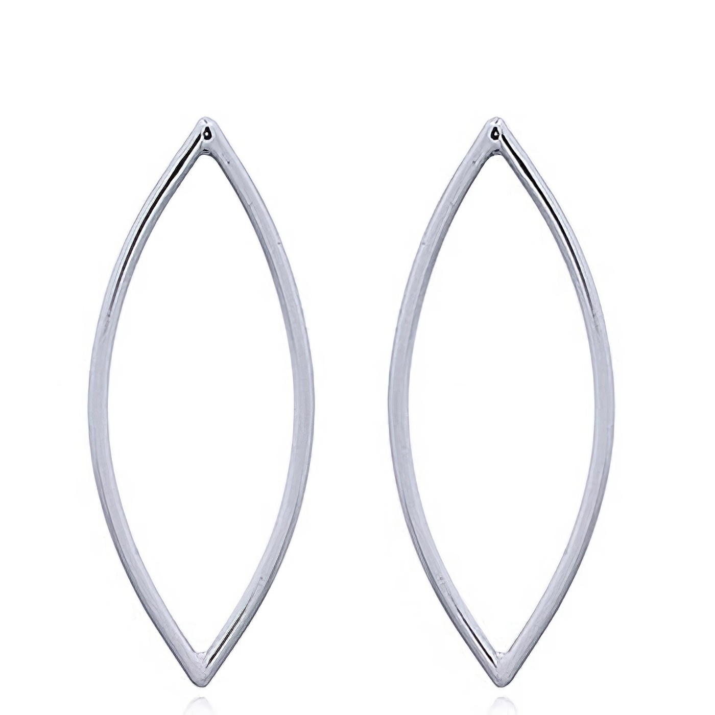 Marquise Pointed Oval Silver Stud Earrings by BeYindi 