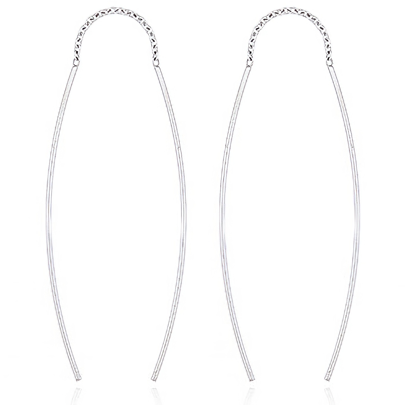 Two Sticks On Chains Sterling Silver Threader Earrings by BeYindi 