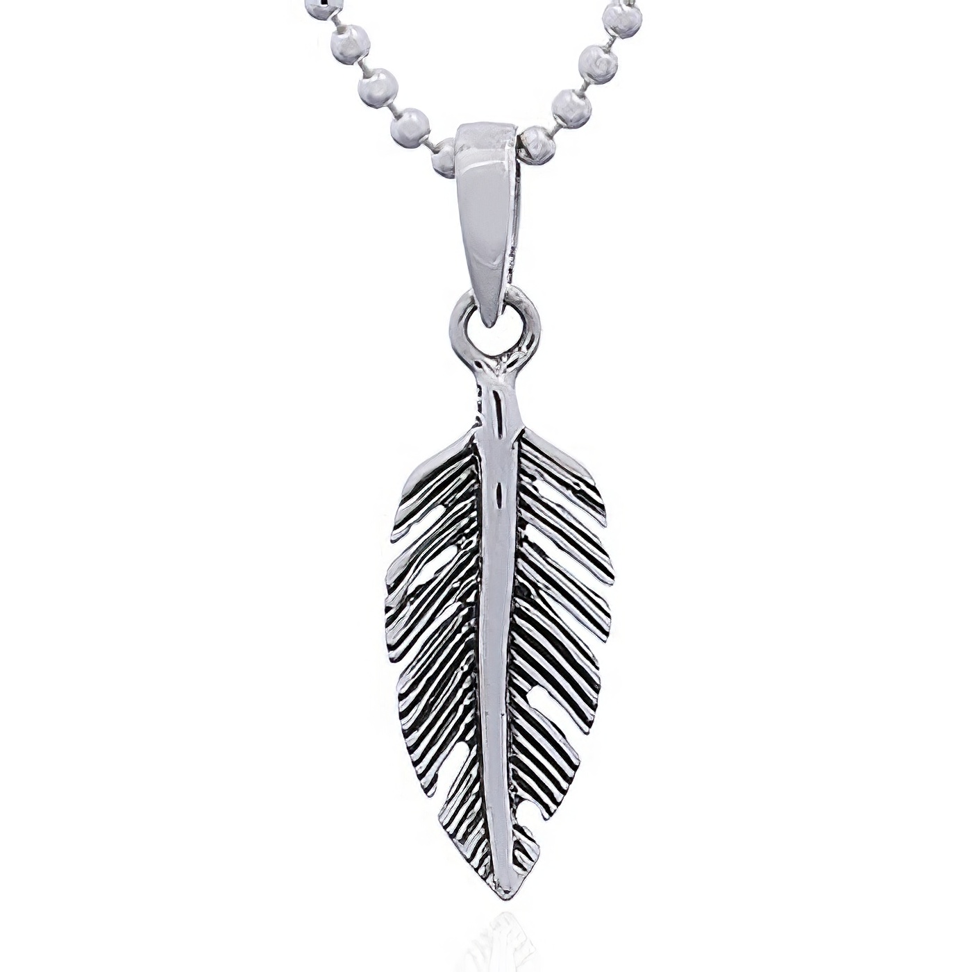 Angular 925 Silver Feather Pendant by BeYindi 