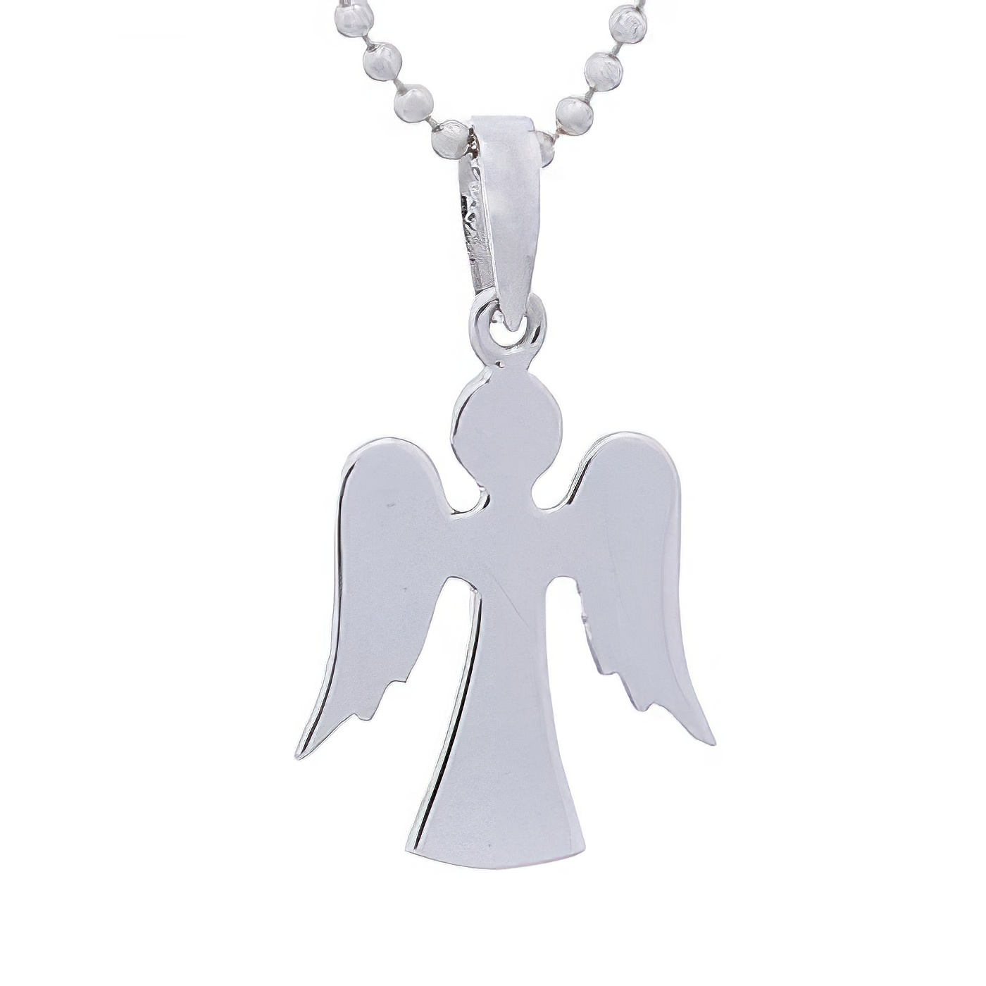 Stamped Plain Silver Angel Pendant by BeYindi 