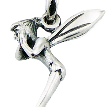 Sterling Silver Charm Pendant Cute Winged Little Fairy by BeYindi 2