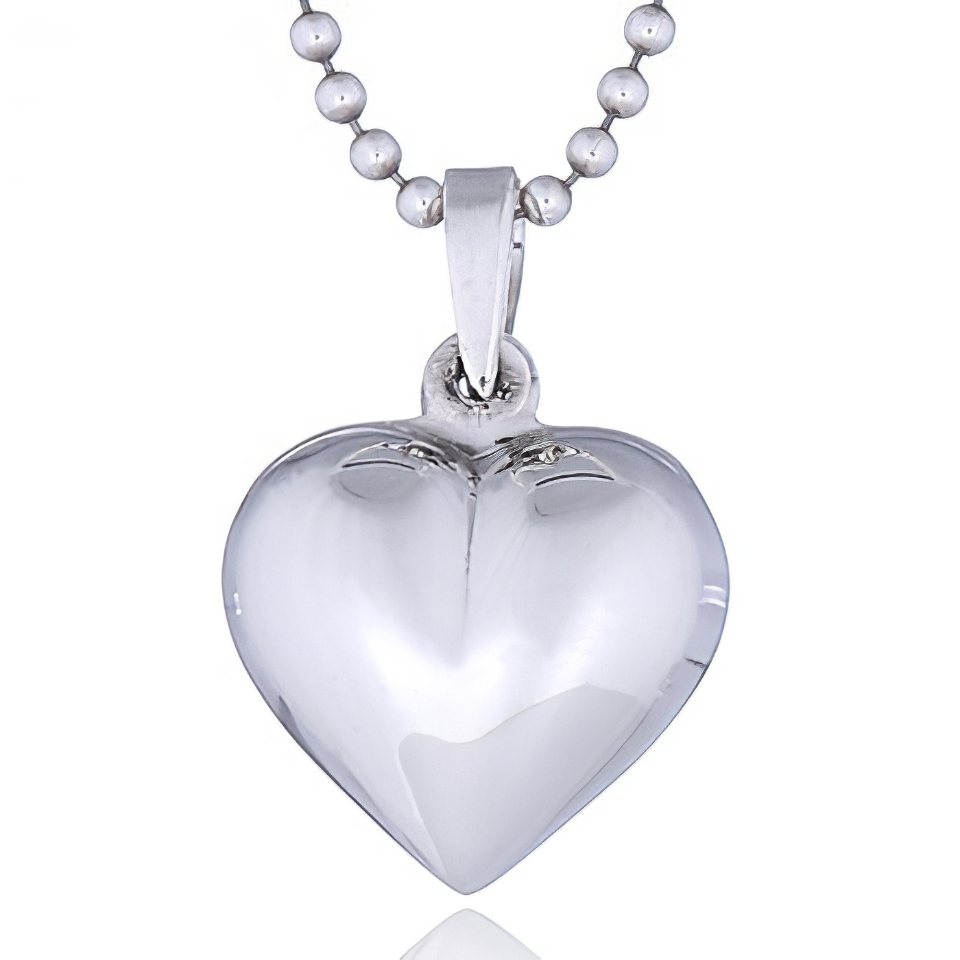 Lovely Puffed Heart Pendant Petite Plain Sterling Silver by BeYindi 