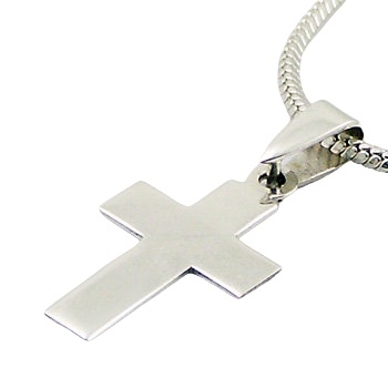 Minimalistic Design Shiny Sterling Silver Cross Pendant by BeYindi 