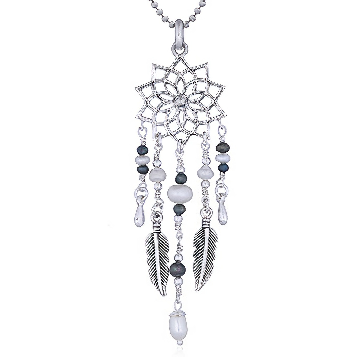 Lotus Freshwater Pendant with Pearls and Charms by BeYindi 