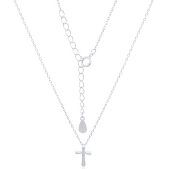 Charming Cross Latin Silver Plated 925 Chain Necklace by BeYindi 