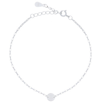 Centre Disc In Silver Plated 925 Tube Box Chain Bracelet by BeYindi 