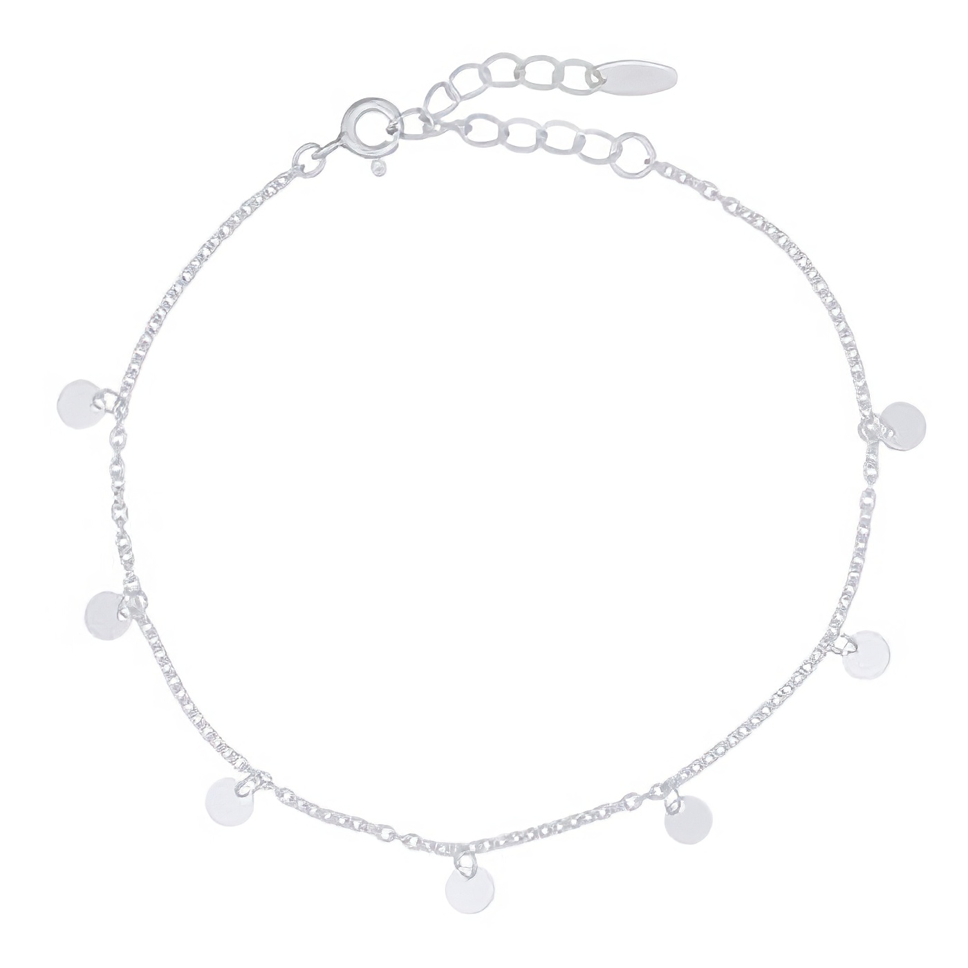 4 mm Circle Discs Chain 925 Silver Bracelet by BeYindi 
