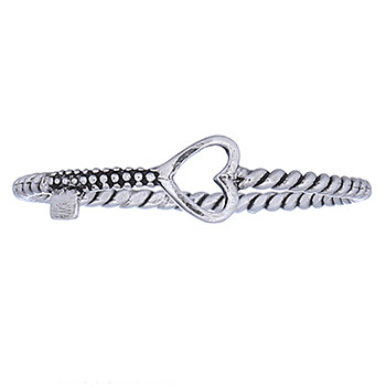 Heart`s Key Ring Twisted Silver Wire by BeYindi 