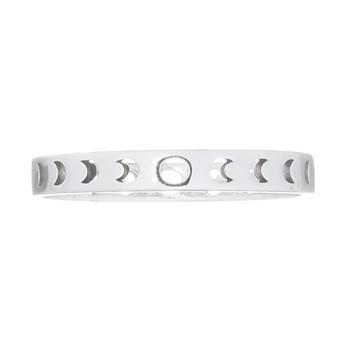 Phases Of Moon Figured Out Sterling Silver Bang Ring by BeYindi 