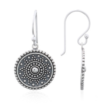 Mandala Dotted Sun 925 Silver Dangle Earrings by BeYindi 