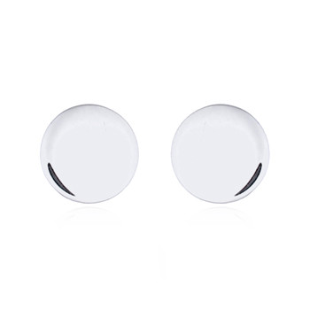 Rhodium Little Plain Round Disc Silver Stud Earrings by BeYindi 