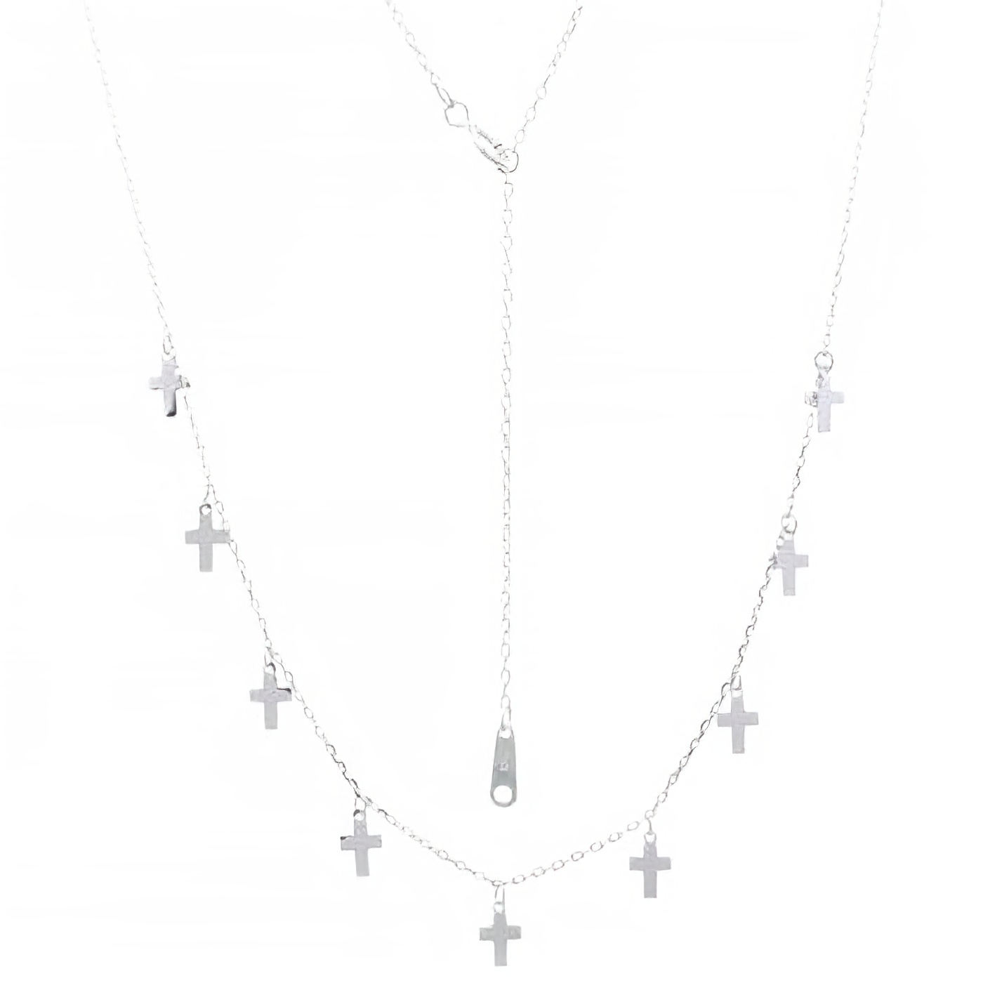 Nine Cross Hangings On Sterling 925 Chain Necklace by BeYindi 