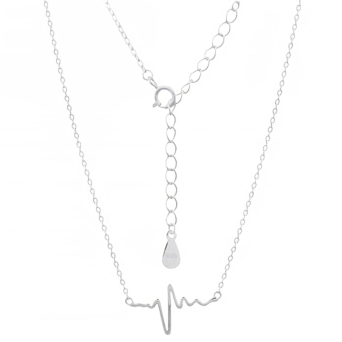 Heart Beat Sign 925 Silver Chain Necklace by BeYindi 