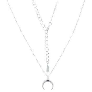 Little Crescent Moon 925 Silver Chain Necklace by BeYindi 
