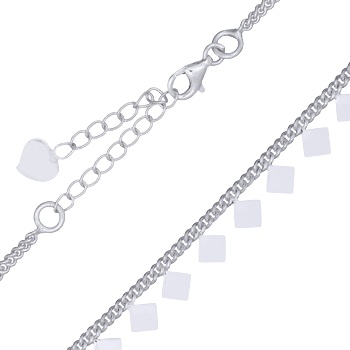 Square Discs Centered In Rhodium Plated Choker Necklace by BeYindi 