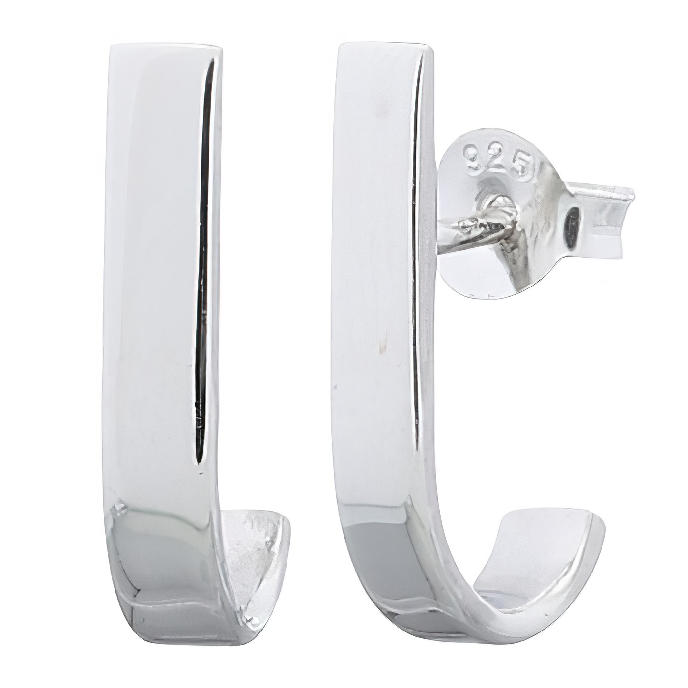 Vertical Hook 925 Sterling Silver Stud Earrings by BeYindi 