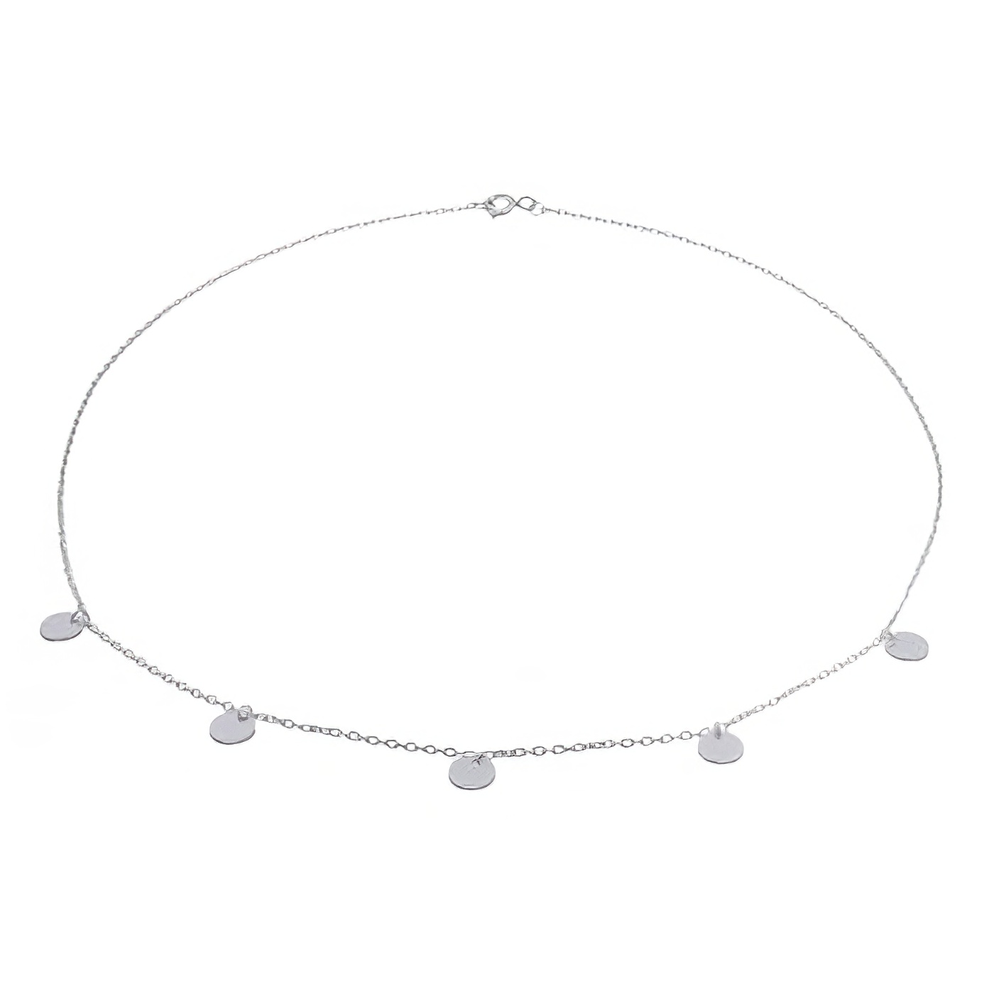 Circle Five Discs Hang Out 925 Silver Chain Necklace by BeYindi 