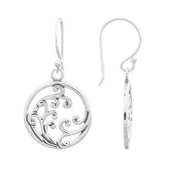 Wave Lay Out 925 Sterling Silver Dangle Earrings by BeYindi 