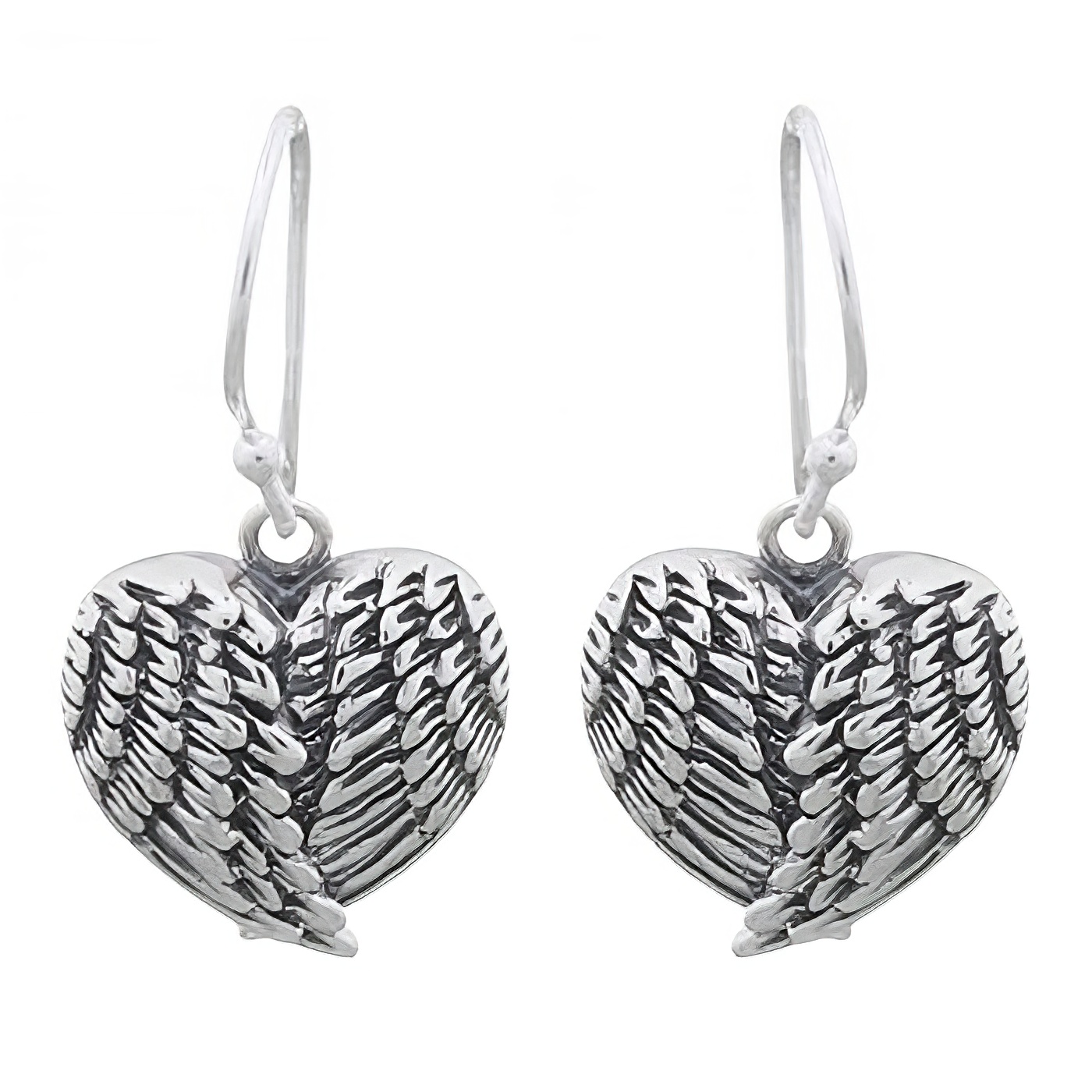 Angel Heart Wings 925 Sterling Silver Earrings by BeYindi 
